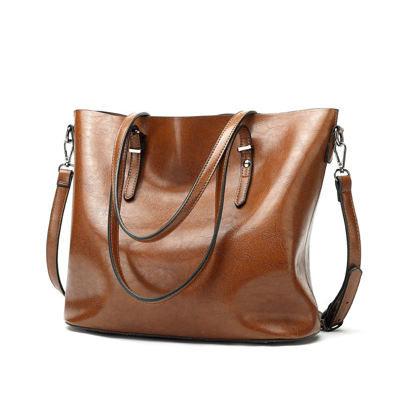 Vintage Gloss Leather Shoulder Bag