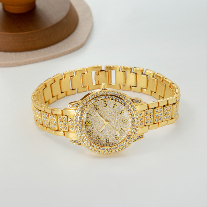Women’s Starry Rhinestone Luxury Watch – Roman Numeral Diamond Dial