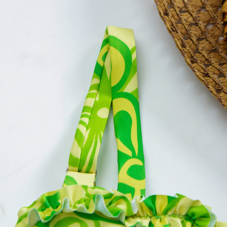 TideWave Split Strap Halter Bikini Set