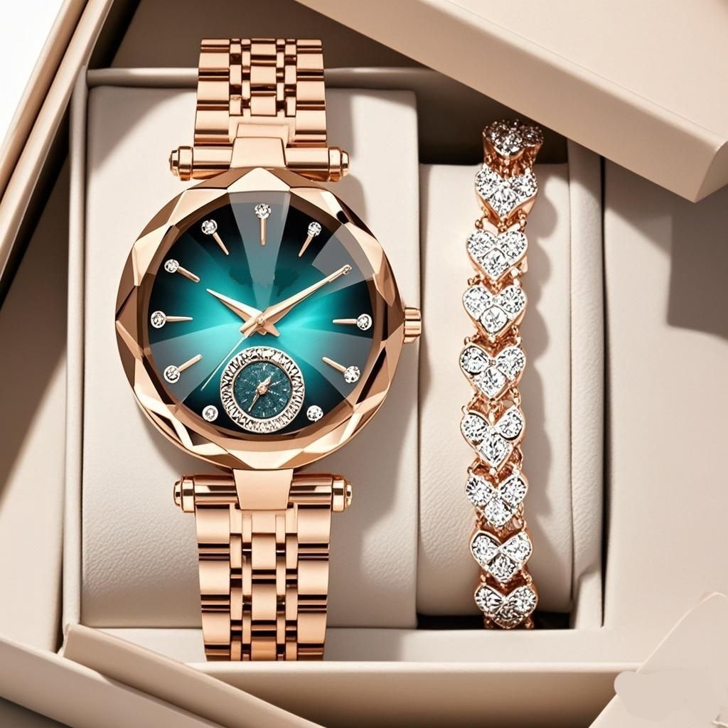 Women’s Elegant Diamond Quartz Watch – Simple Everyday Style