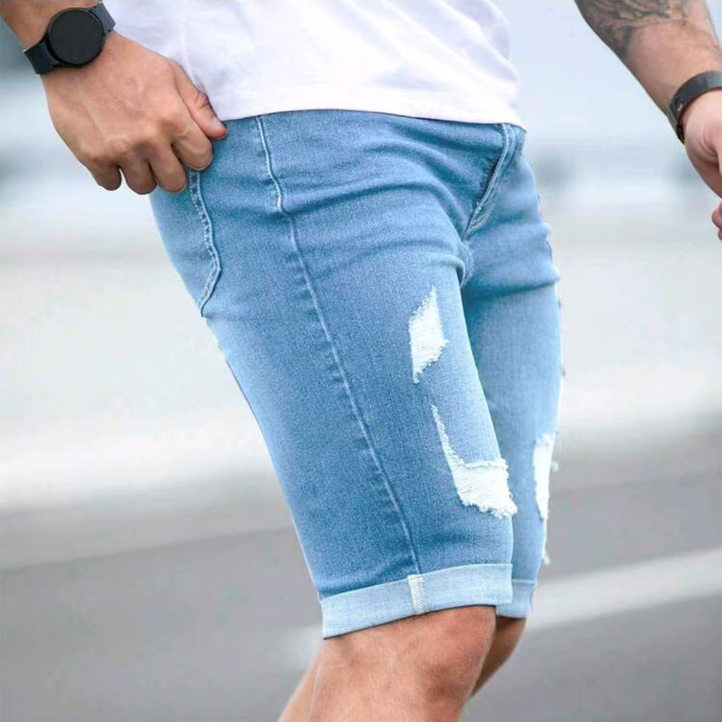 Coastal Distressed Denim Shorts