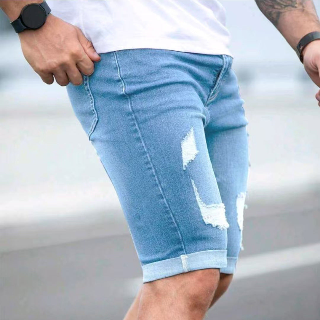 Coastal Distressed Denim Shorts