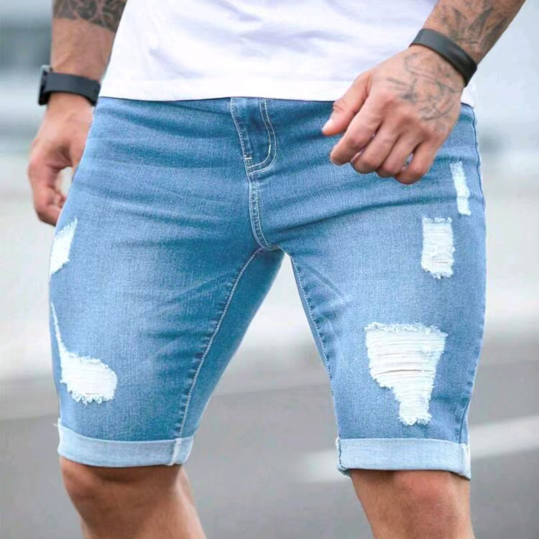 Coastal Distressed Denim Shorts