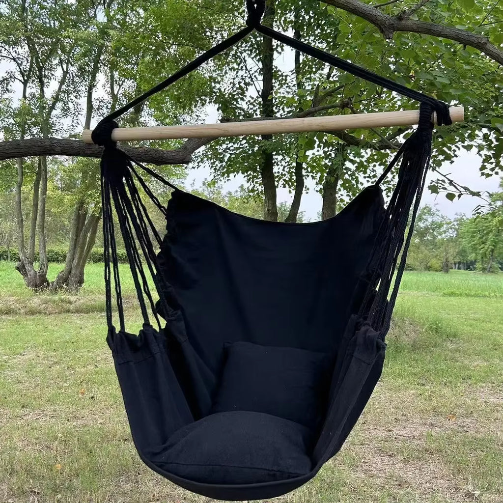 LeisureLoom Fabric Hammock Chair – Outdoor Swing with Storage Bag