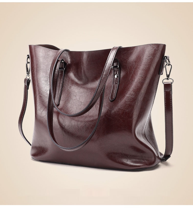 Vintage Gloss Leather Shoulder Bag