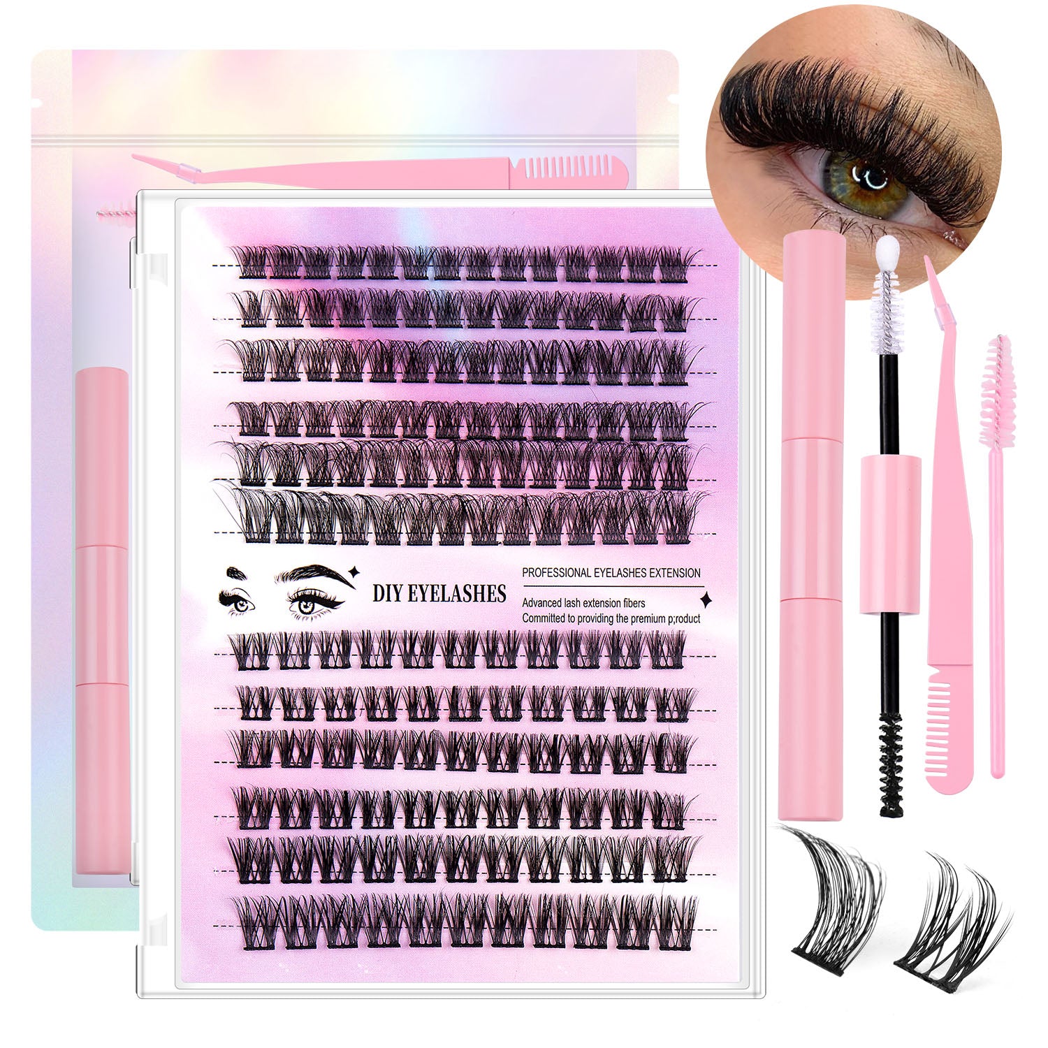 AirLuxe Cluster Rows – Lightweight Lash Segments