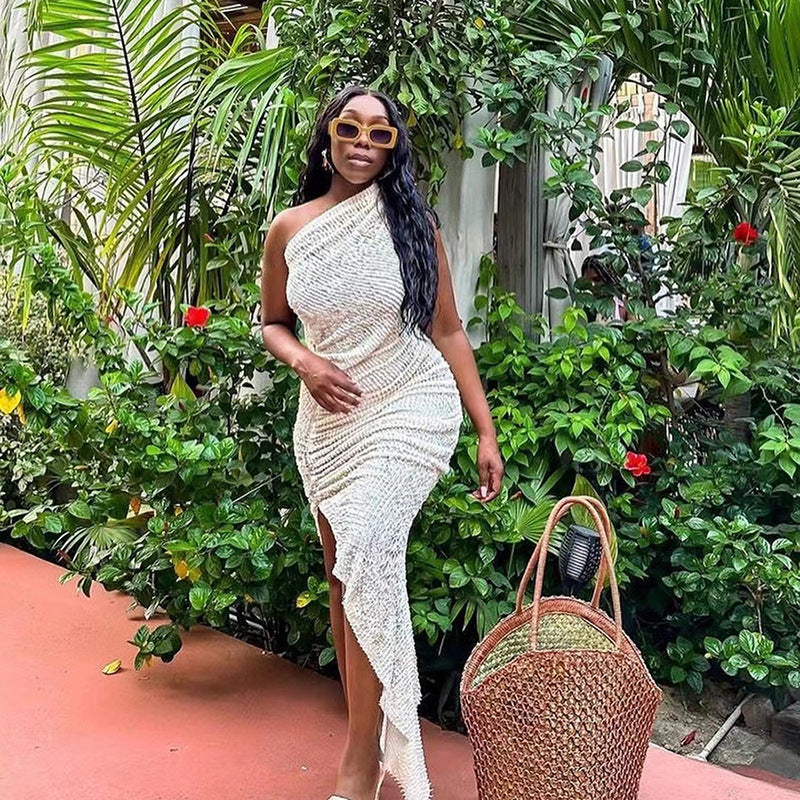 Elegant Asymmetrical One-Shoulder Party Dress