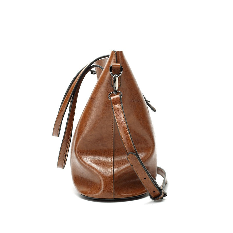 Vintage Gloss Leather Shoulder Bag
