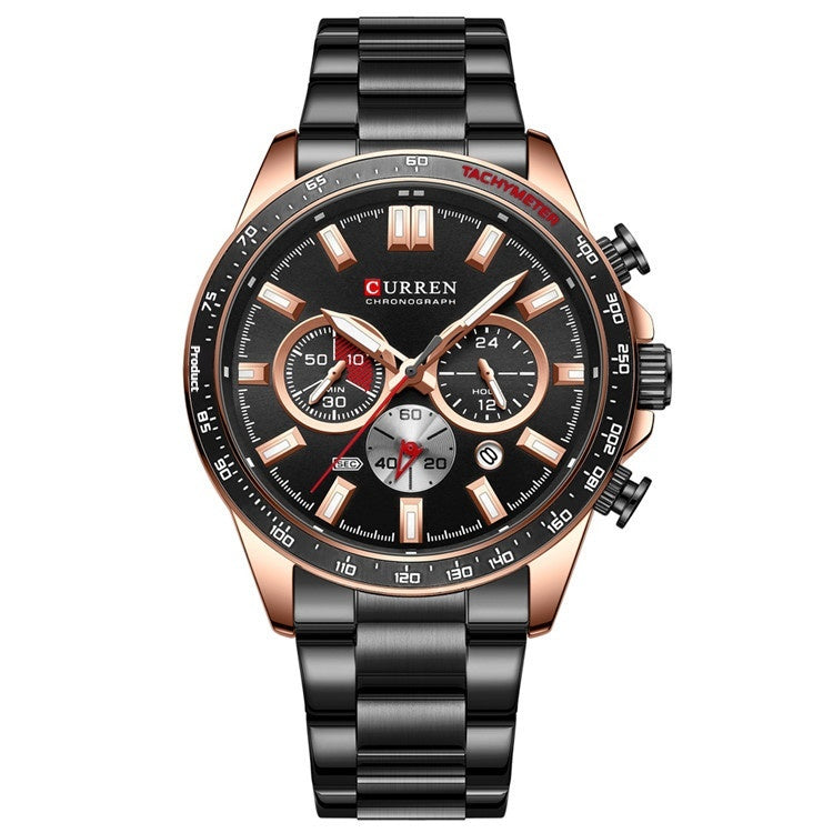 Men’s Stainless Steel Quartz Watch with Date