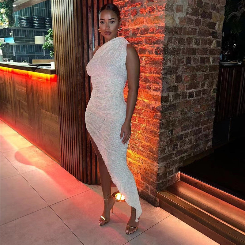 Elegant Asymmetrical One-Shoulder Party Dress