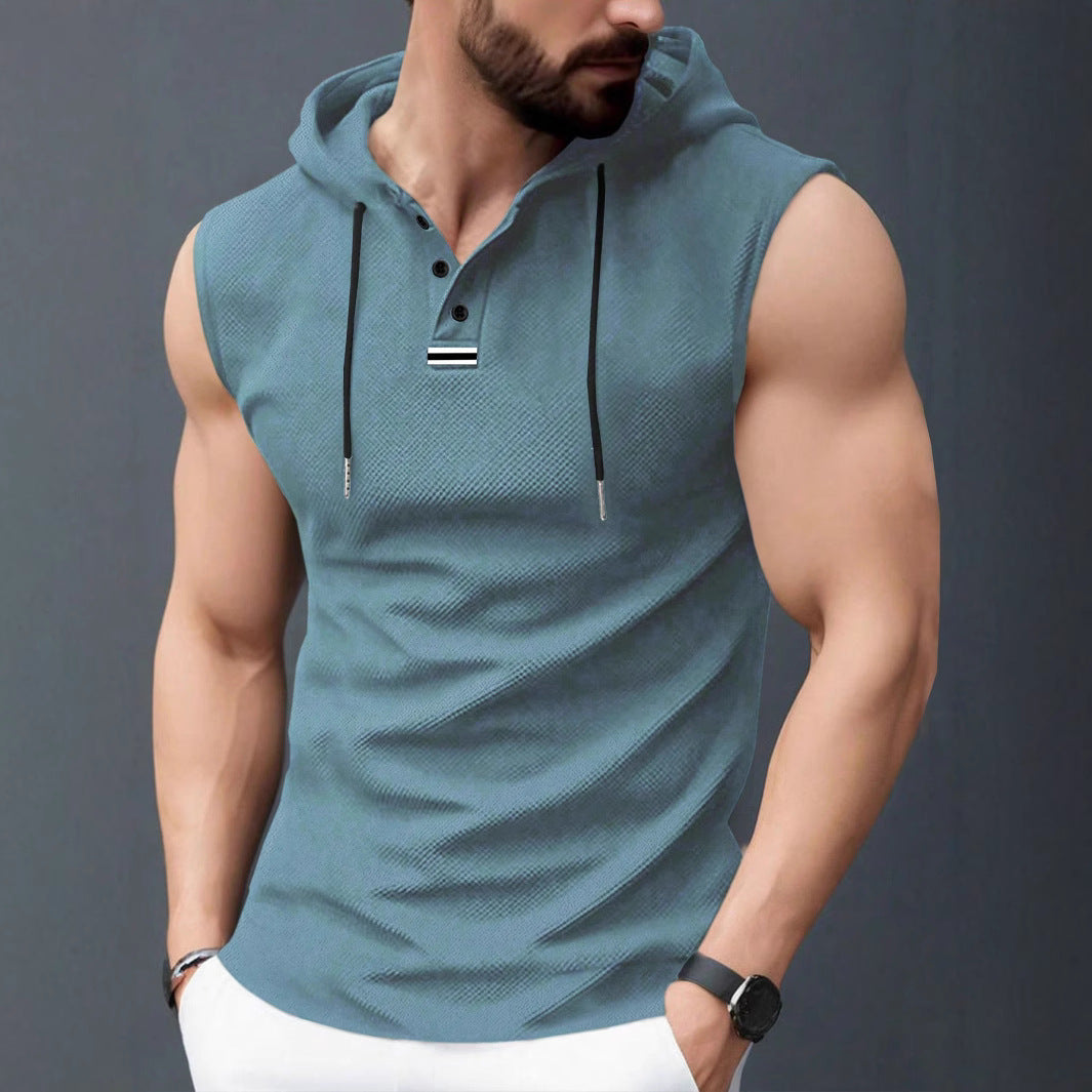 Men’s Sleeveless Hooded Streetwear Tee