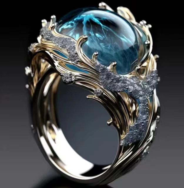 Hailang Modern Resin Gem Ring