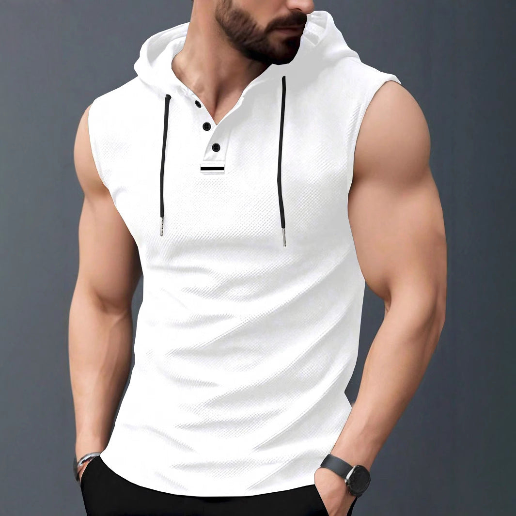 Men’s Sleeveless Hooded Streetwear Tee