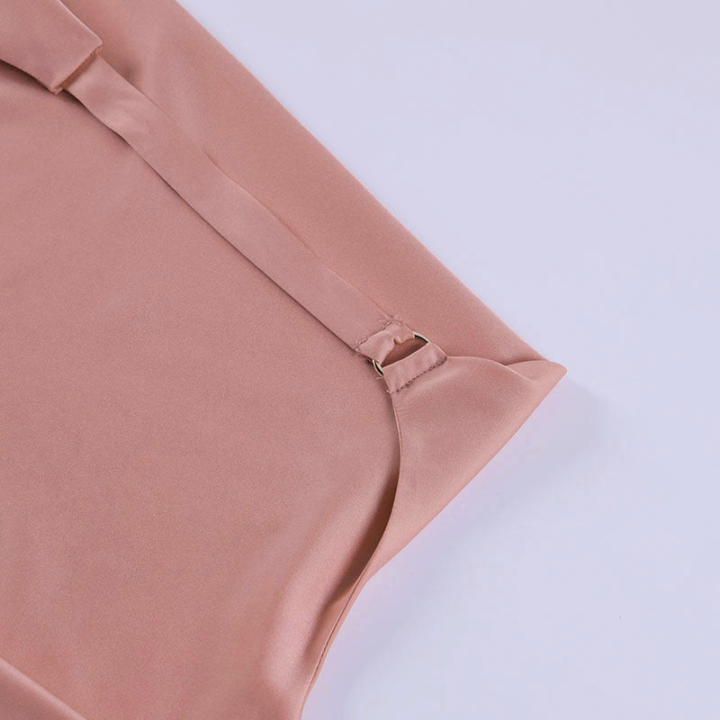 Chic Satin V-Neck Backless Mini Dress - Perfect for Summer Parties!