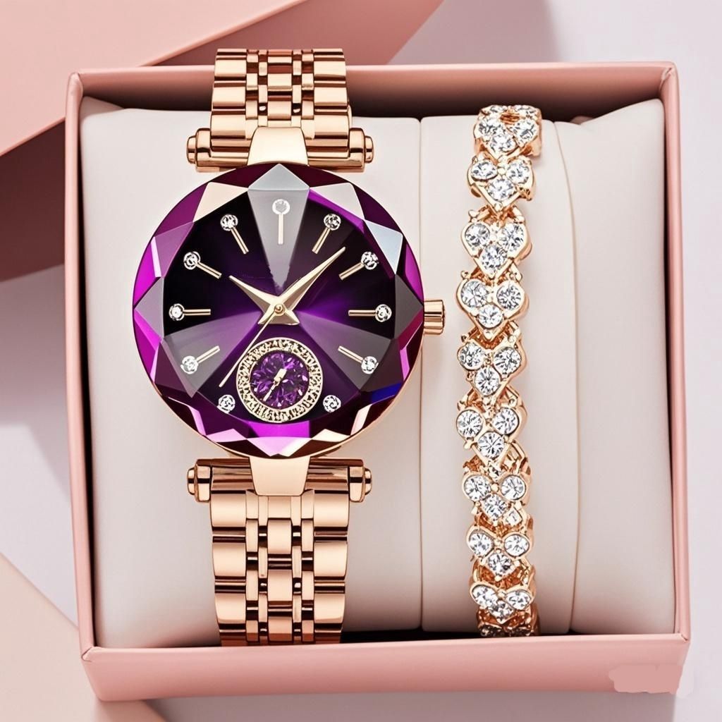 Women’s Elegant Diamond Quartz Watch – Simple Everyday Style