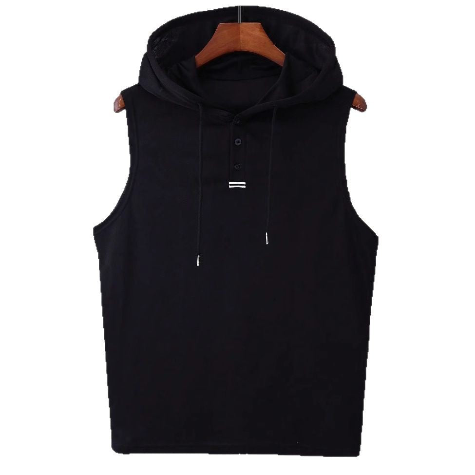 Men’s Sleeveless Hooded Streetwear Tee