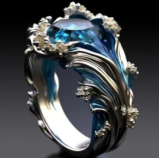 Hailang Modern Resin Gem Ring