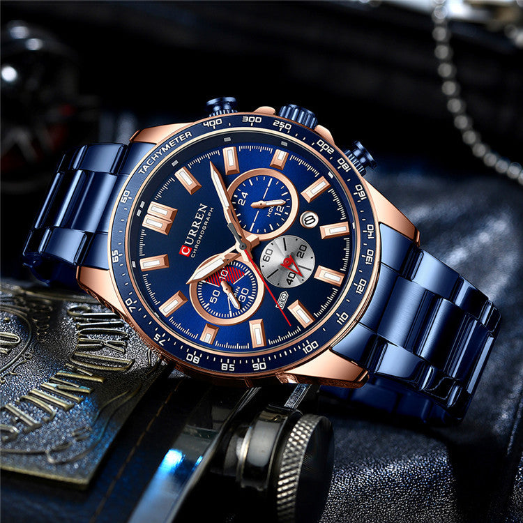 Men’s Stainless Steel Quartz Watch with Date