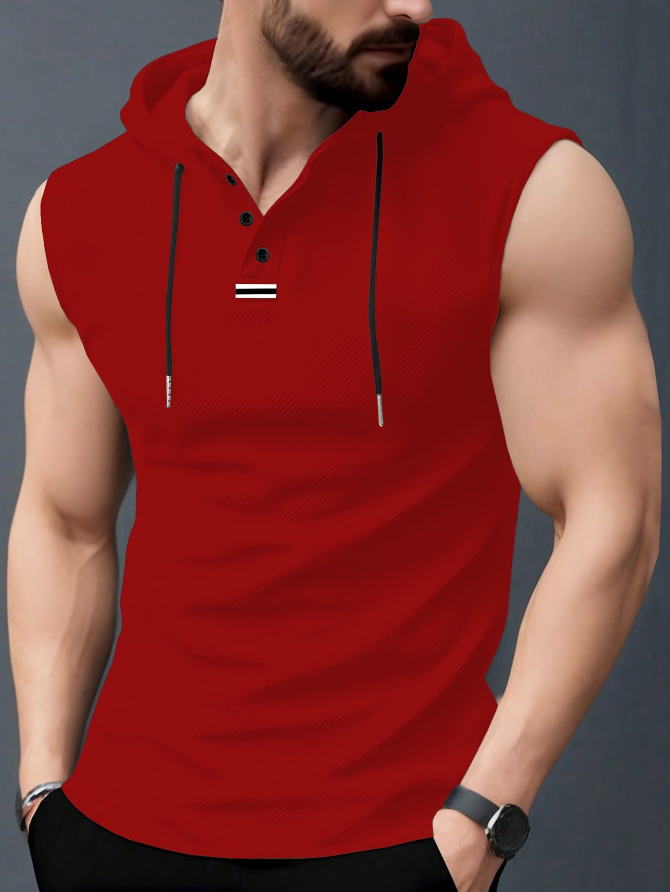 Men’s Sleeveless Hooded Streetwear Tee