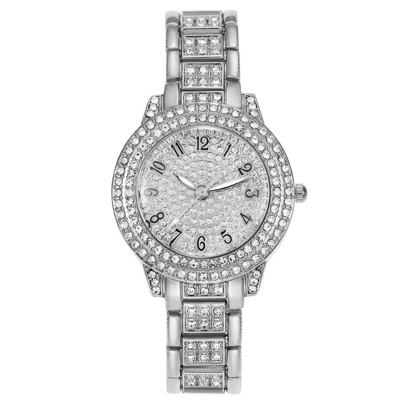 Women’s Starry Rhinestone Luxury Watch – Roman Numeral Diamond Dial