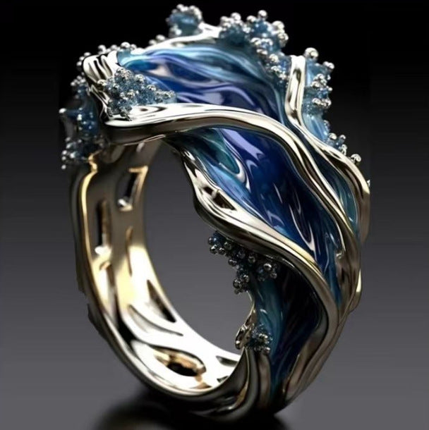 Hailang Modern Resin Gem Ring