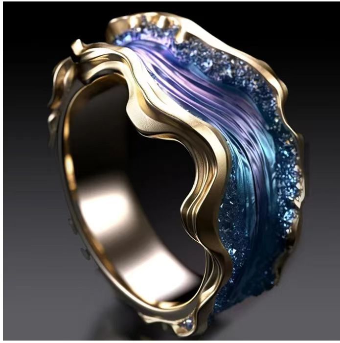 Hailang Modern Resin Gem Ring