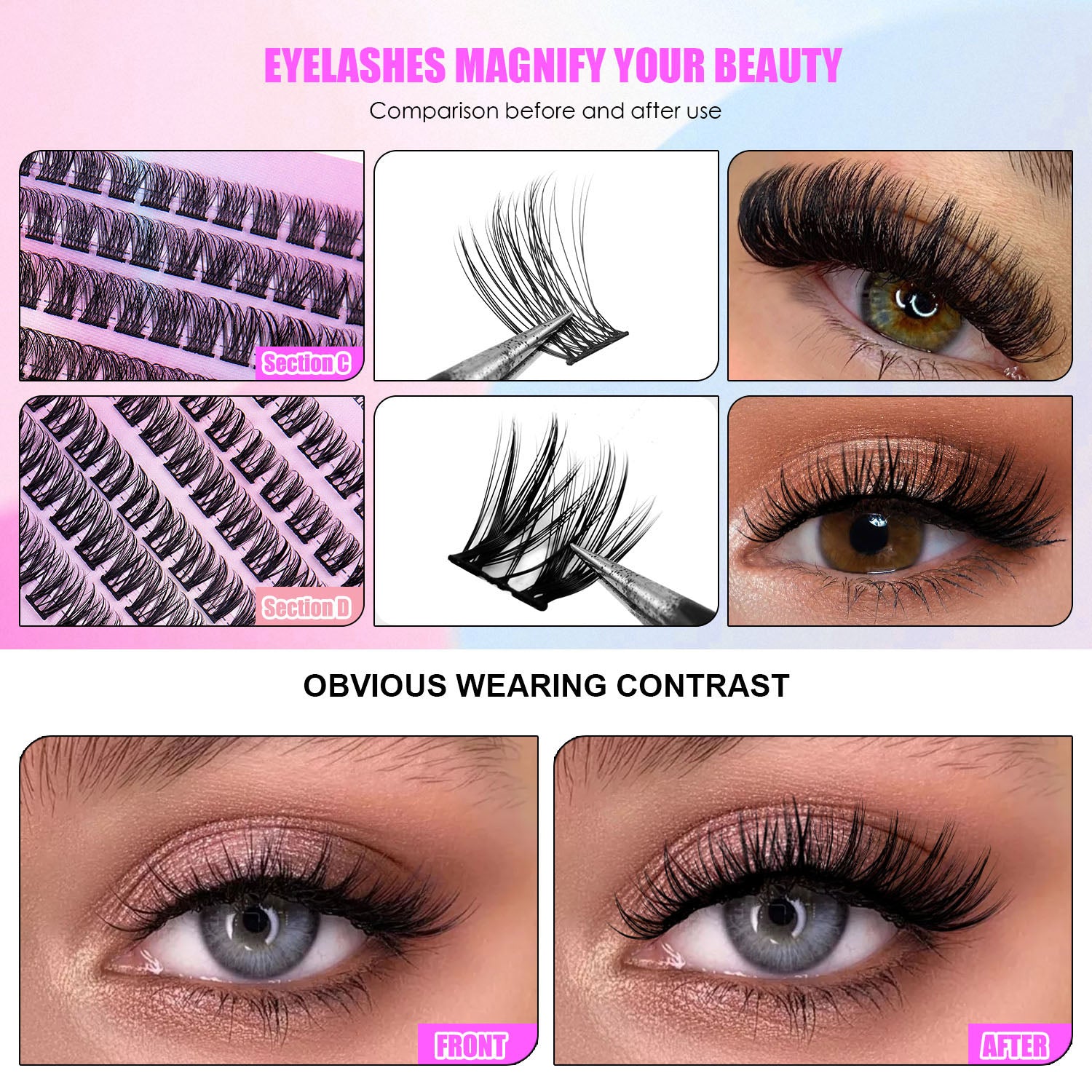 AirLuxe Cluster Rows – Lightweight Lash Segments