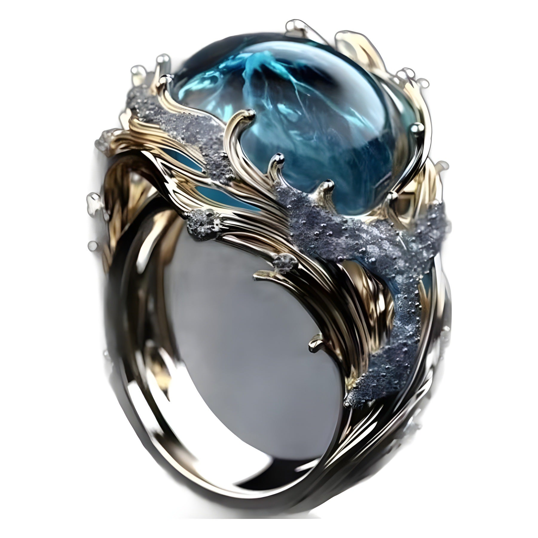 Hailang Modern Resin Gem Ring